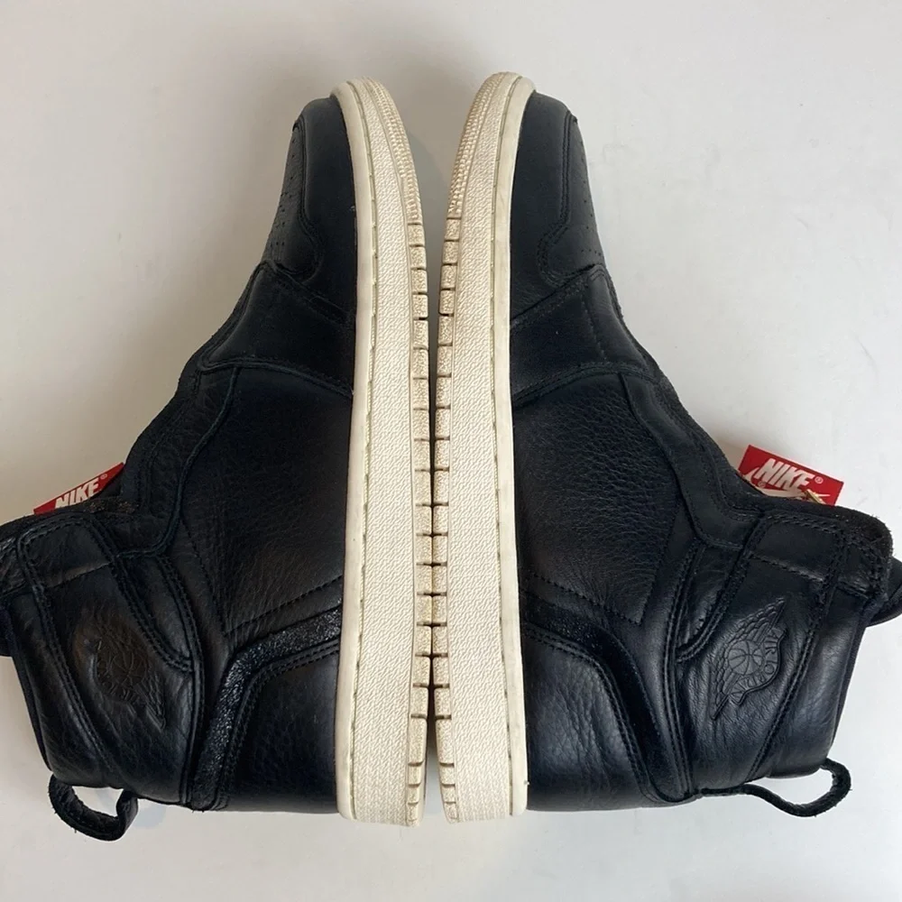 Air Jordan 1 Retro High Zip Black Sail Leather Gold Women’s 7.5 Punk Streetwear